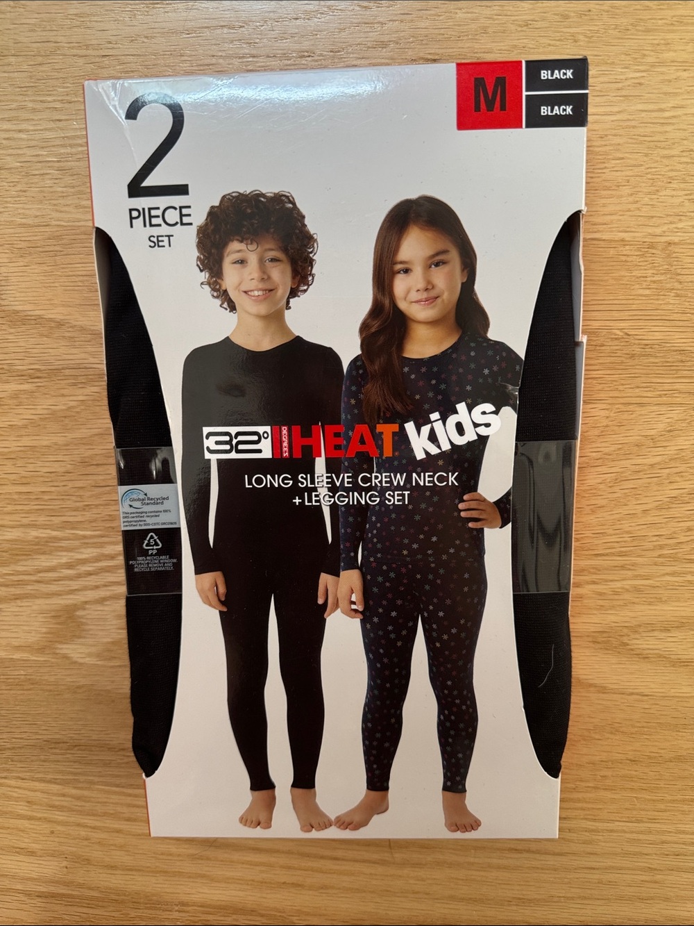 32 Degrees Kids Black Long Sleeve Crew Neck & Legging Set